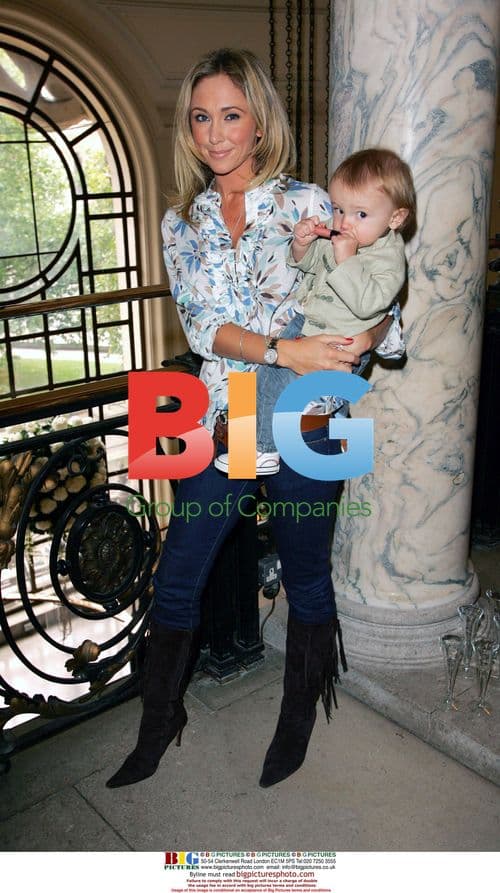 Jenny Frost with baby at London Fashion Week