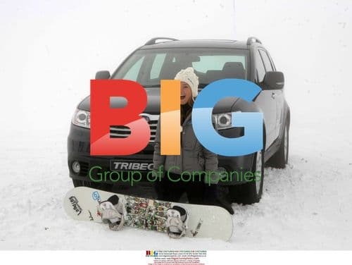 Bar Refaeli Promotes Subaru Tribeca in Baqueira, Spain