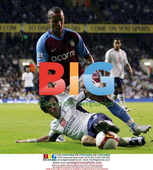 Gareth Bale tackles Aston Villa's Gabriel Agbonlahor