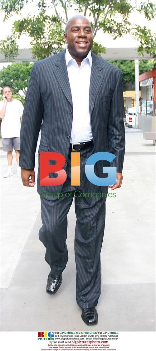 Magic Johnson Leaving Newsroom in West Hollywood