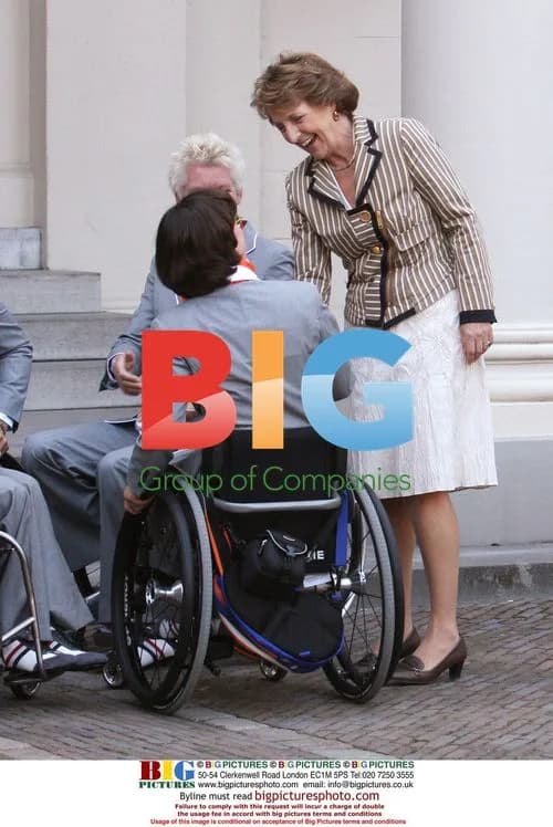 Queen Beatrix and Princess Margriet with paralympians
