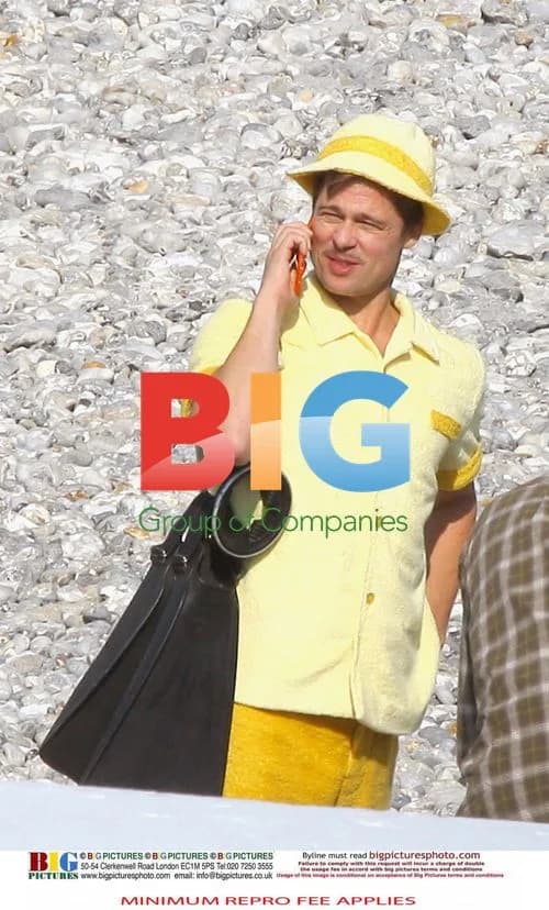 Brad Pitt Filming Mobile Phone Ad in Normandy