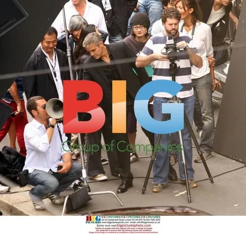 George Clooney on set filming Honda commercial