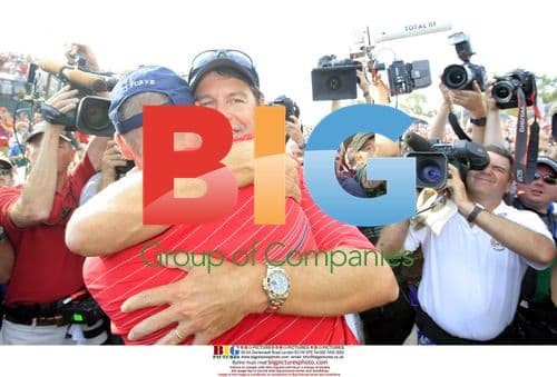 Paul Azinger and Jim Furyk celebrate Ryder Cup win