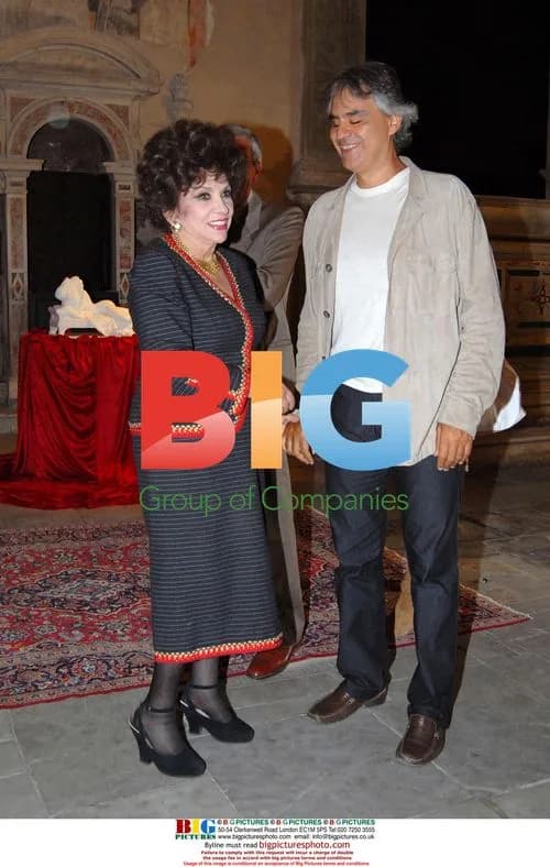 Gina Lollobrigida Opens Art Exhibition with Andrea Bocelli