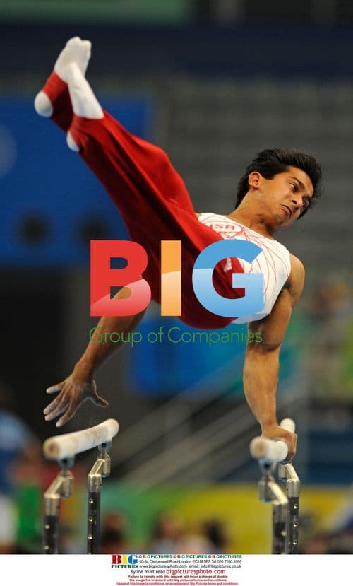 American gymnast Raj Bhavsar at Beijing Olympics