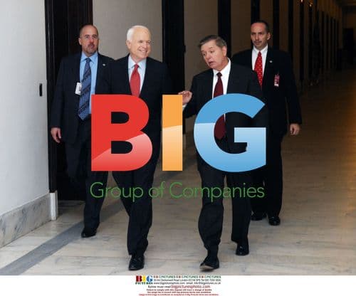 McCain and Graham Leave McCain's Office