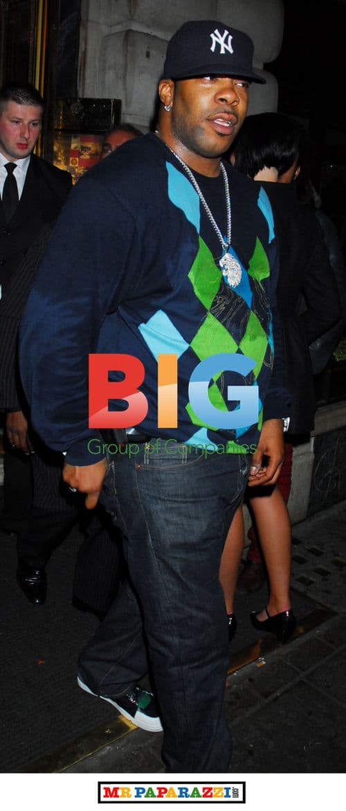 Busta Rhymes leaving London nightclub