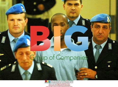 Rudy Guede arriving at Meredith Kercher Trial