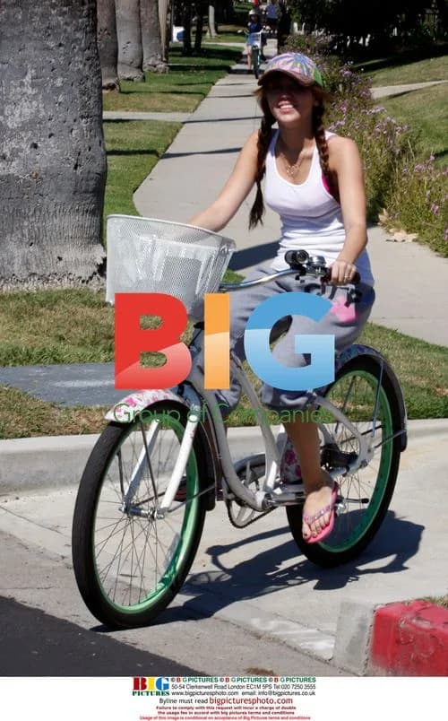 Miley Cyrus and family bike ride in Toluca Lake