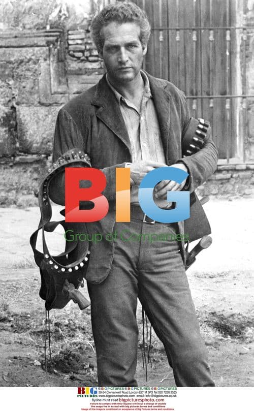 Paul Newman on "Butch Cassidy" set