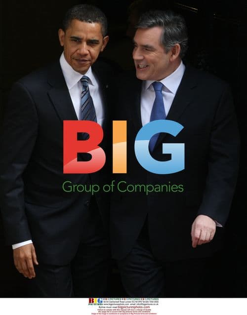 UK PM Brown and US President Obama leave No.10