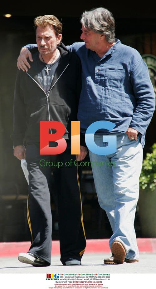 Johnny Hallyday leaves restaurant in LA