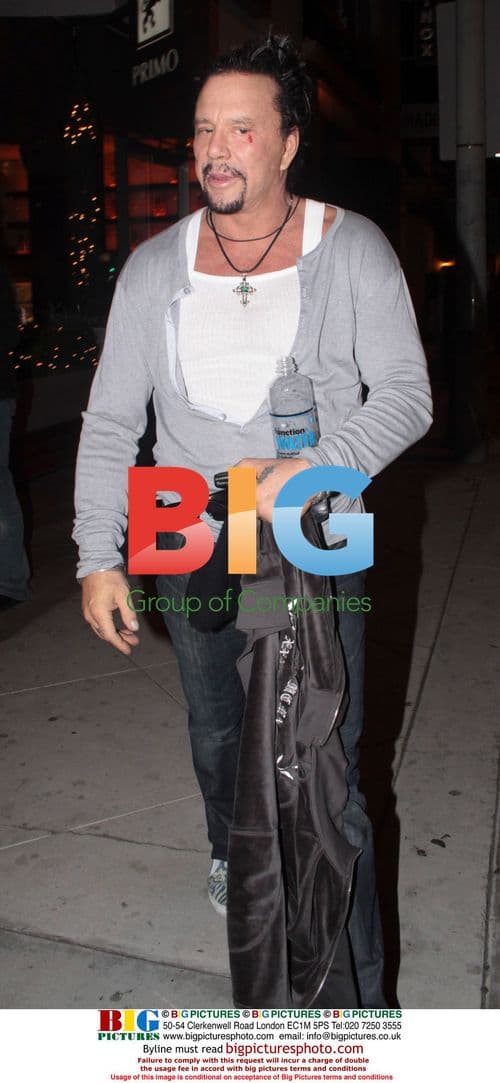 Mickey Rourke Leaves Gym with Bloody Face