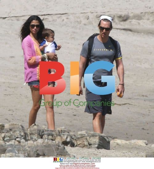 Matthew McConaughey and Camila Alves on beach