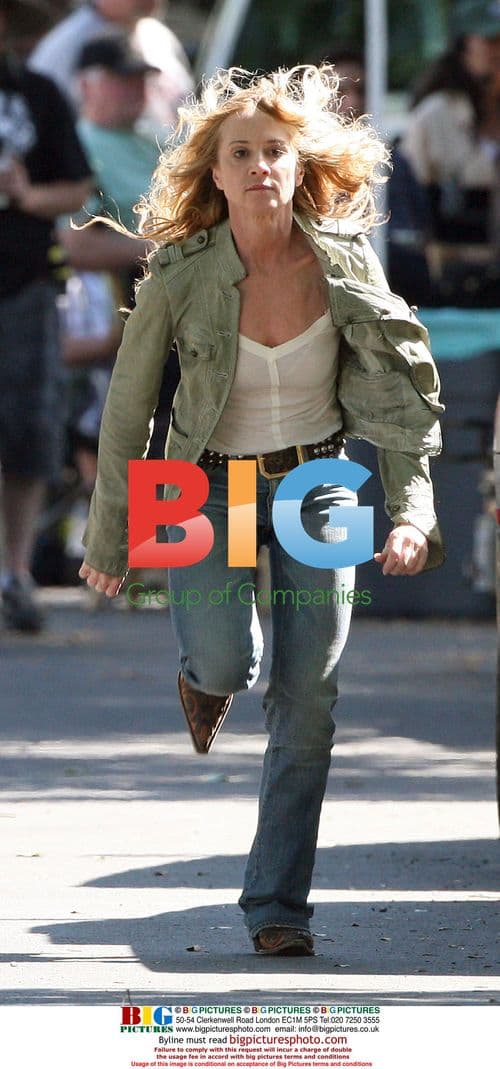 Holly Hunter filming "Saving Grace"