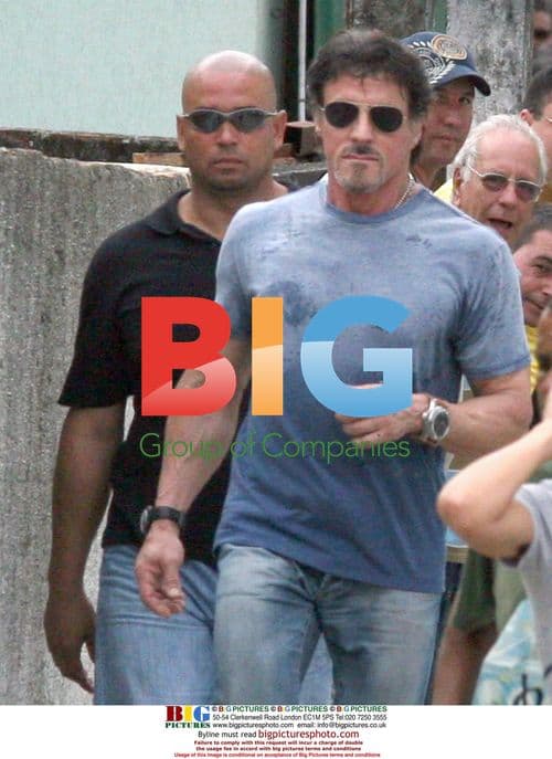 Sylvester Stallone on set of "The Expendables"