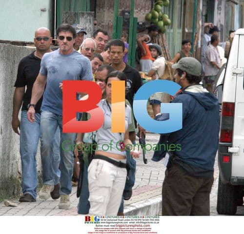 Sylvester Stallone on set of "The Expendables"