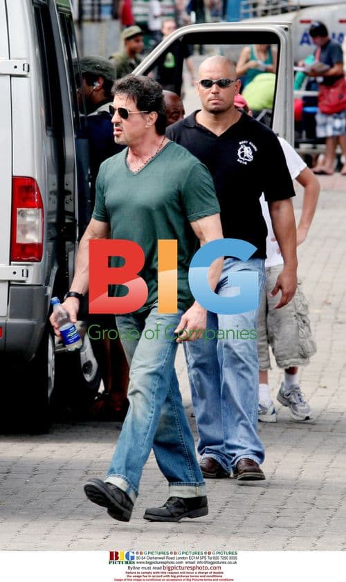 Sylvester Stallone on "The Expendables" Set