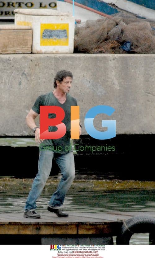 Sylvester Stallone on set of "The Expendables"