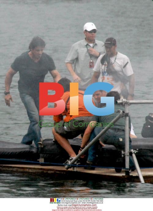 Sylvester Stallone on set of "The Expendables"