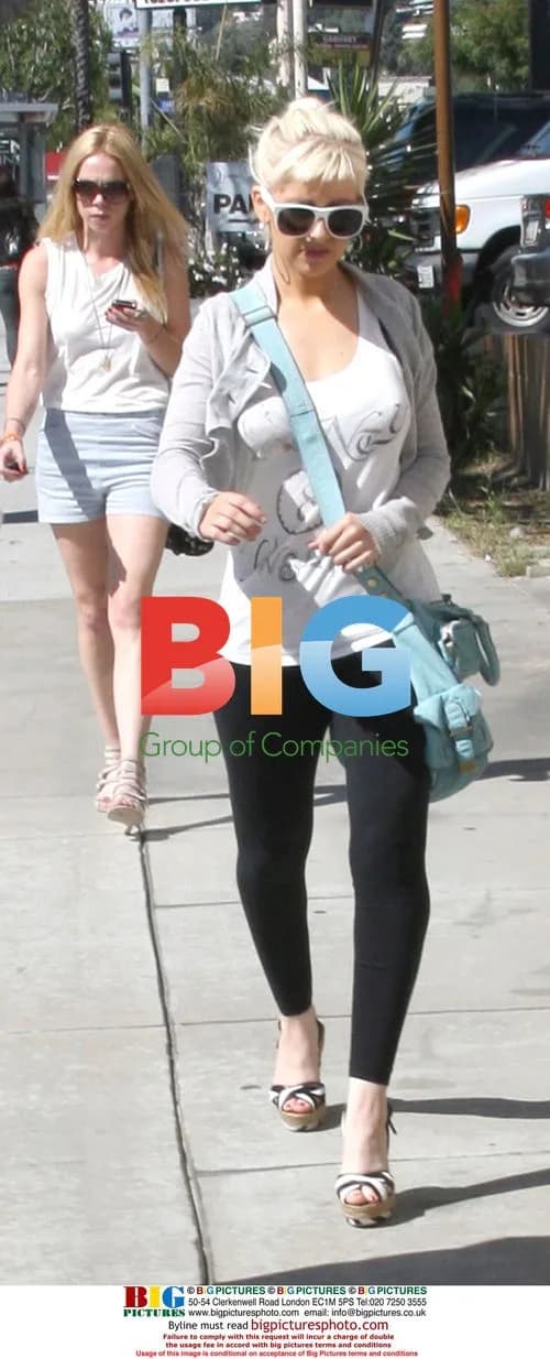 Christina Aguilera shopping in Beverly Hills