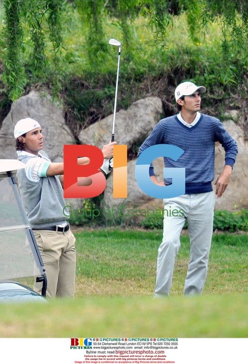 Rafael Nadal playing golf in Mallorca