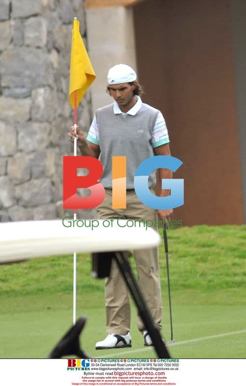 Rafael Nadal plays golf in Mallorca