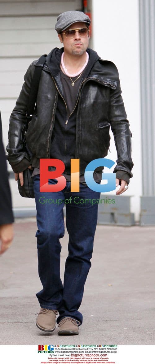 Brad Pitt Arrives at Marseille Airport