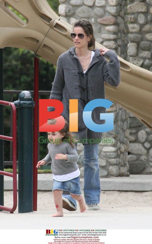 Amanda Peet and daughter at Beverly Hills park