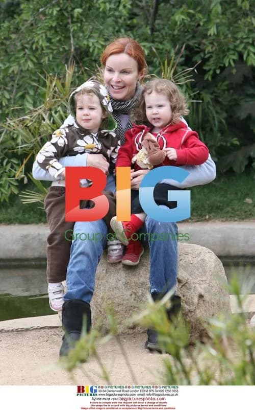 Marcia Cross with Twins at Santa Monica Park
