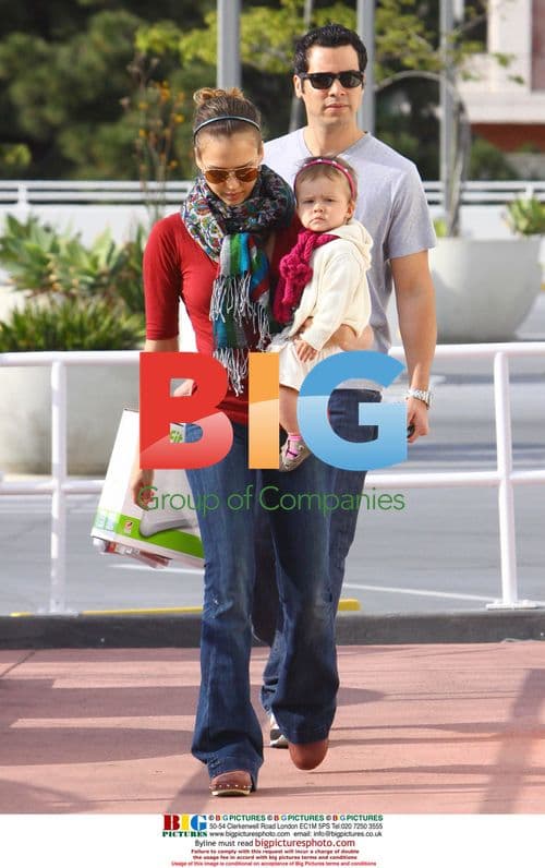 Jessica Alba and Cash Warren with Daughter