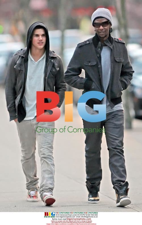 Twilight Stars Taylor Lautner and Edi Gathegi in Vancouver