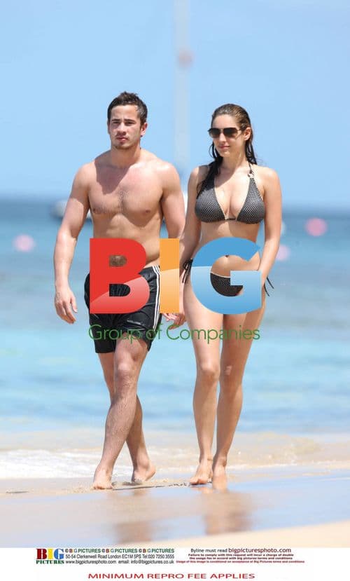 Kelly Brook and Danny Cipriani on Caribbean Vacation