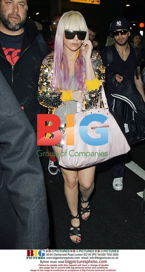 Lady Gaga arrives at Heathrow Airport, London