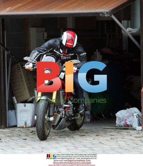 Mark Croft, husband of Kerry Katona, on Ducati