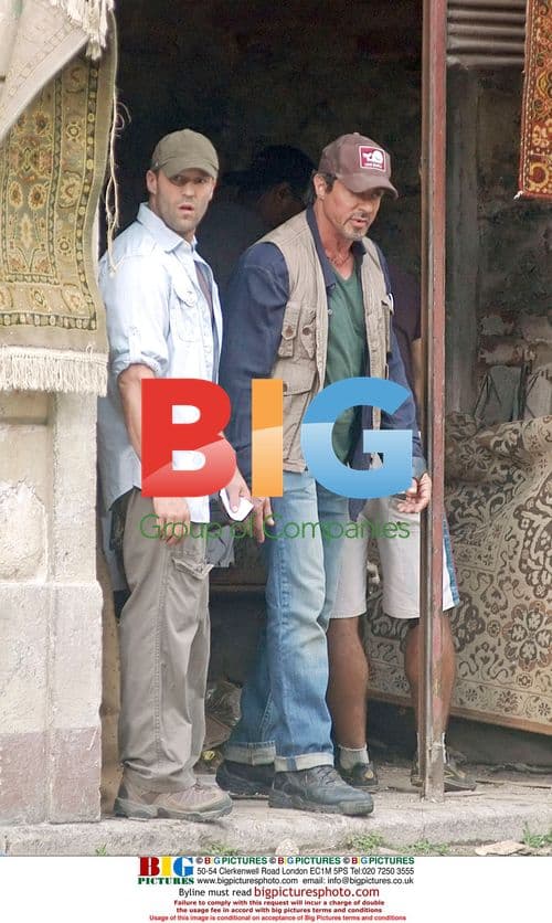 Stallone and Statham on "The Expendables" set in Rio