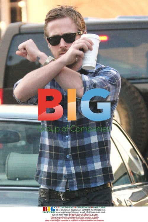 Ryan Gosling Leaving Starbucks in Studio City