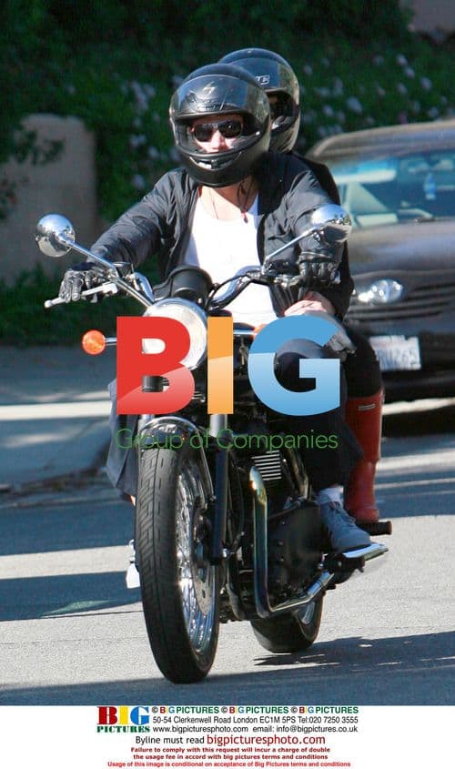 Ryan Phillippe and girlfriend Abbie Cornish on custom bike