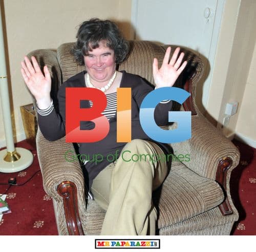 Susan Boyle Poses with Fan in Groucho Marx Disguise