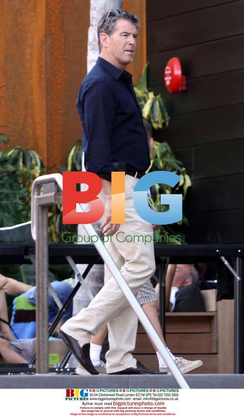 Pierce Brosnan and son at Malibu movie