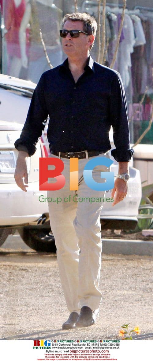 Pierce Brosnan and son at Malibu movie