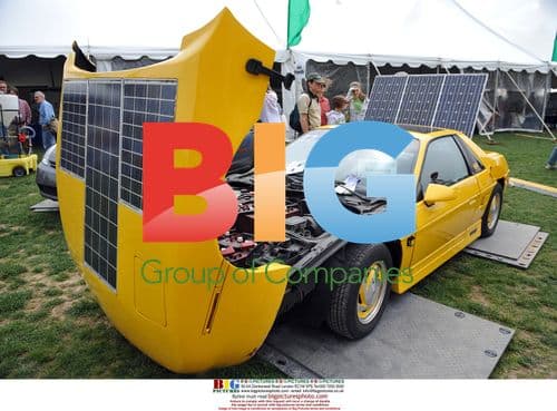 Electric vehicle on display for Earth Day