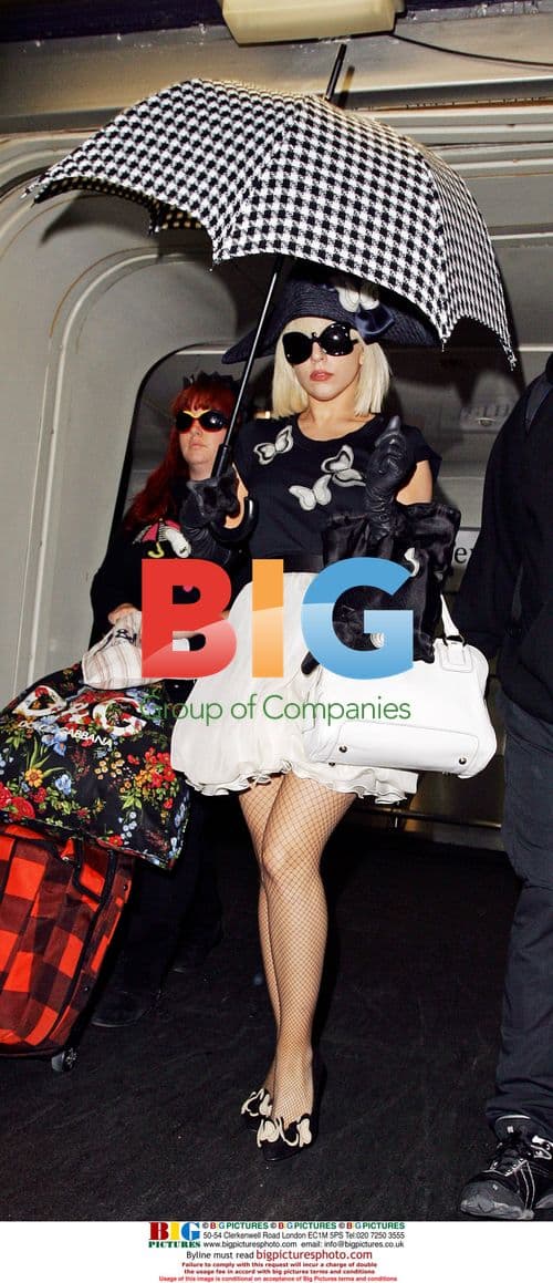 Lady Gaga Arrives at Heathrow Airport