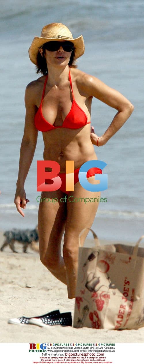 Harry Hamlin and Lisa Rinna at the beach in Malibu