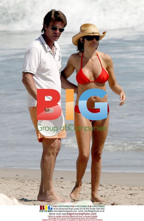 Harry Hamlin and Lisa Rinna at the beach in Malibu