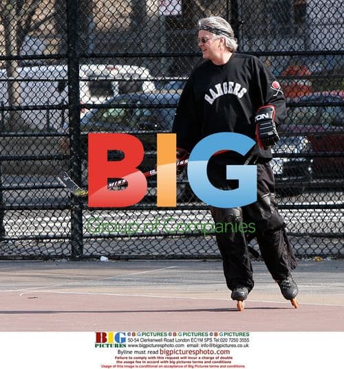 Tim Robbins Plays Street Hockey in NYC