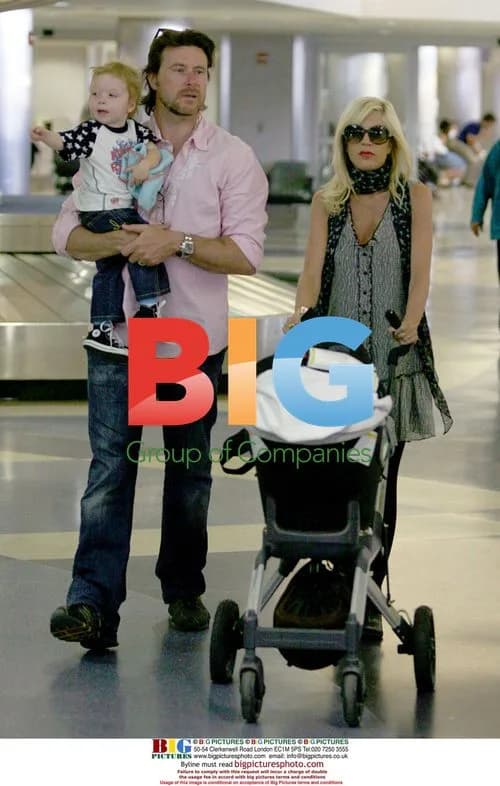 Tori Spelling and family arrive at LAX