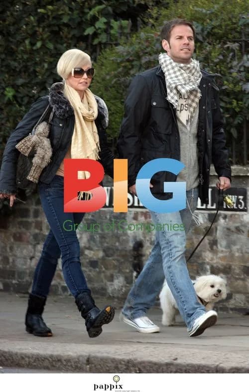 Ben Richards and girlfriend walk dog in West London