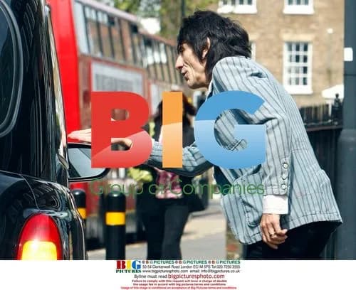 Ronnie Wood of The Rolling Stones arriving at production company